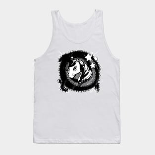 Grunge Unicorn - Black White Abstract Tank Top